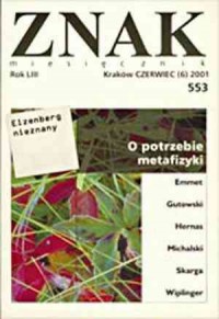 Znak nr 553. O potrzebie metafizyki - okładka książki