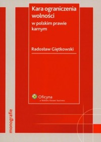 Kara ograniczenia wolności w polskim - okładka książki