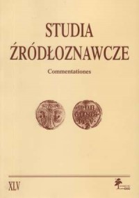 Studia Źródłoznawcze. Tom XLV - okładka książki