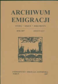 Archiwum Emigracji. Zeszyt 9 - okładka książki