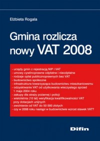Gmina rozlicza nowy VAT 2008 - okładka książki