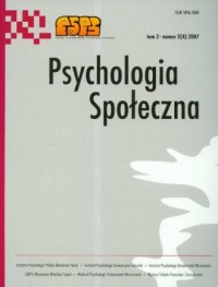 Psychologia Społeczna nr 2(4)/2007. - okładka książki