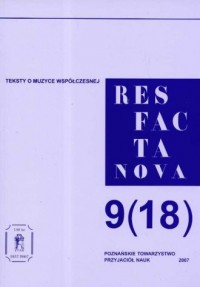 Res Facta Nova 9 (18)/2007. Teksty - okładka książki