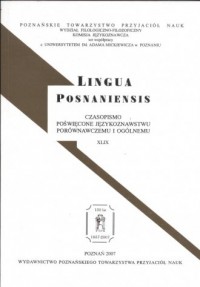 Lingua Posnaniensis XLIX - okładka książki