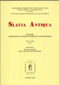 Slavia Antiqua. Tom 48/2007 - okładka książki