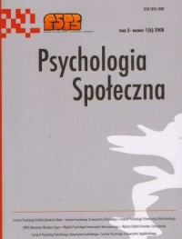 Psychologia Społeczna nr 1(6)/2008. - okładka książki
