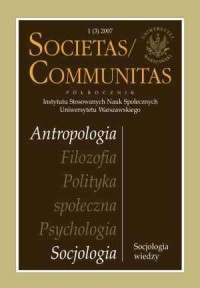 Societas/Communitas 2007/01 - okładka książki