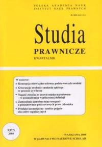 Studia prawnicze nr 3/2008 - okładka książki