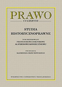 Prawo CCLXXXVIII. Studia historycznoprawne - okładka książki