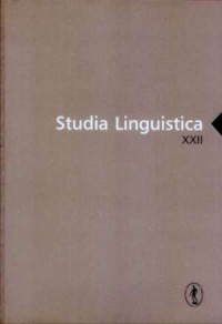 Studia Linguistica XXII - okładka książki