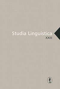 Studia Linguistica XXIII - okładka książki