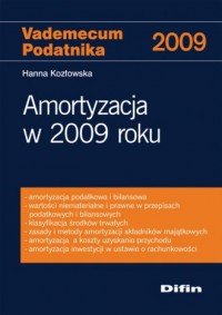 Amortyzacja w 2009 roku - okładka książki