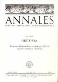 Annales UMCS, sec. F, vol. LXII - okładka książki