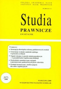 Studia prawnicze 3/2008 - okładka książki