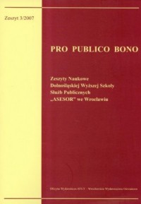 Pro publico bono 3/2007 - okładka książki