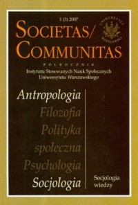 Societas Communitas 2007/01 - okładka książki