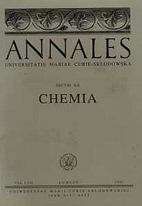 Annales UMCS, sec. AA (Chemia), - okładka książki
