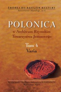 Polonica w archiwum rzymskim Towarzystwa - okładka książki