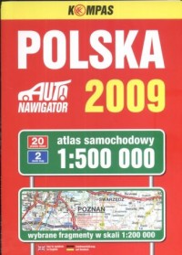 Polska 2009. Atlas samochodowy - okładka książki