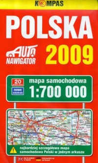 Polska 2009. Mapa samochodowa (1:700 - okładka książki