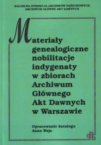 Materiały genealogiczne nobilitacje - okładka książki