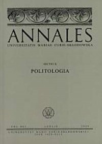Annales. Tom XV cz. 1. Politologia - okładka książki