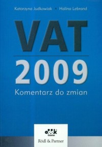 VAT 2009. Komentarz do zmian - okładka książki