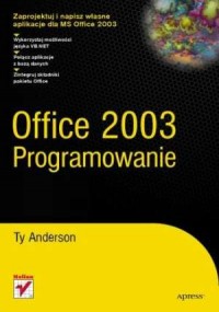 Office 2003. Programowanie - okładka książki