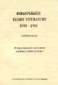 Bibliografia teorii literatury - okładka książki
