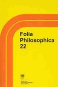 Folia Philosophica 22 - okładka książki