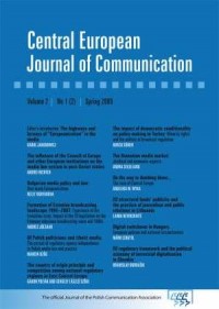 Central European Journal of Communication. - okładka książki