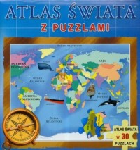 Atlas świata z puzzlami - okładka książki