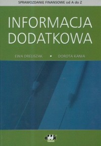 Informacja dodatkowa - okładka książki