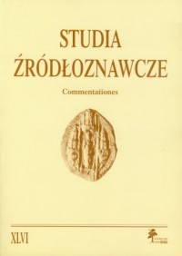Studia Źródłoznawcze. Tom XLVI - okładka książki
