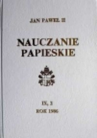 Nauczanie papieskie 1986. Tom IX/2 - okładka książki
