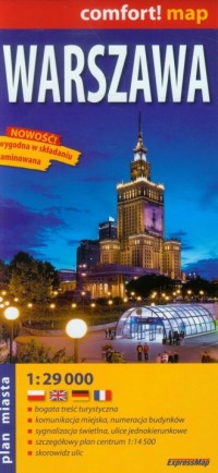 Warszawa (plan miasta laminowany - okładka książki