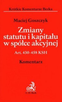 Zmiany statutu i kapitału w spółce - okładka książki