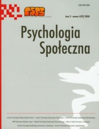 Psychologia Społeczna nr 4(9)/2008. - okładka książki