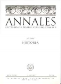 Annales UMCS, sec. F (Historia), - okładka książki
