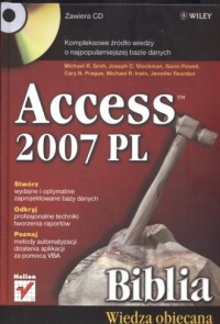 Access 2007 PL. Biblia (+ CD) - okładka książki