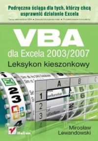 VBA dla Excela 2003/2007. Leksykon - okładka książki