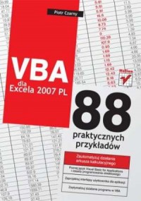 VBA dla Excela 2007 PL. 88 praktycznych - okładka książki