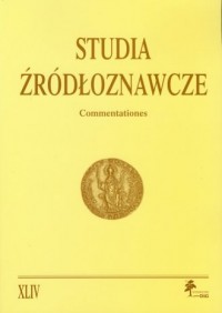 Studia Źródłoznawcze. Tom XLIV - okładka książki
