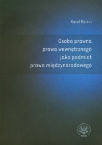 Osoba prawna prawa wewnętrznego - okładka książki