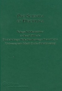 Pro scientia et disciplina - okładka książki