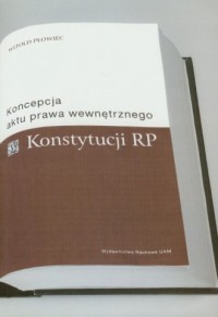 Koncepcja aktu prawa wewnętrznego - okładka książki