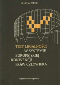 Test legalności w systemie Europejskiej - okładka książki