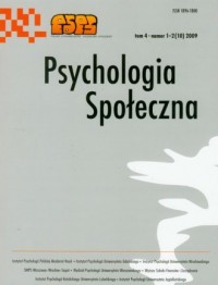 Psychologia Społeczna nr 1-2(10)/2009. - okładka książki