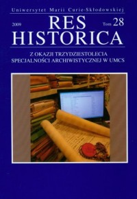 Res Historica. Tom 28 (2009) - okładka książki