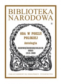Oda w poezji polskiej. Antologia - okładka książki